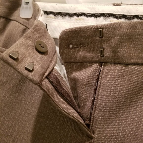 Express pants Tan and white pinstripe Size 6R - Picture 4 of 15